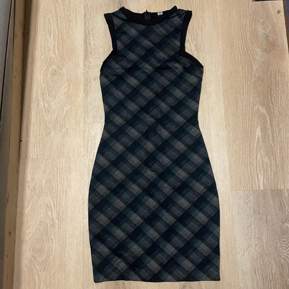 NWOT Plaid Office Mini Dress